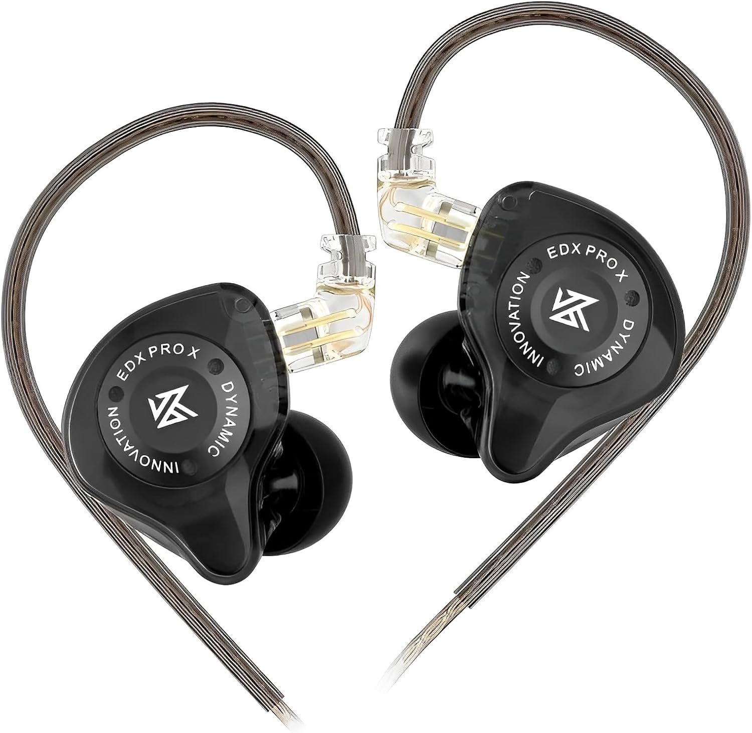 Fone de ouvido intra-auricular KZ EDX Pro X em resina transparente com cabo destacável
